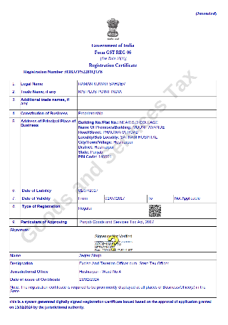 Udyam Registration Certificate